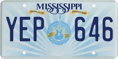 MS license plate YEP646
