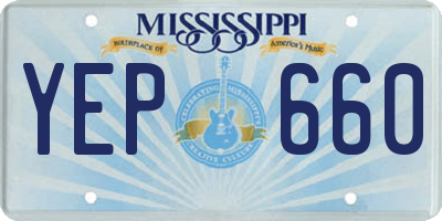 MS license plate YEP660