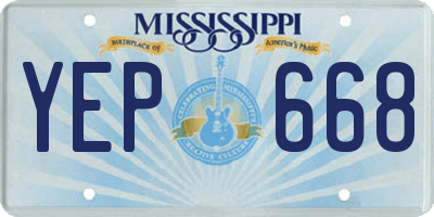 MS license plate YEP668