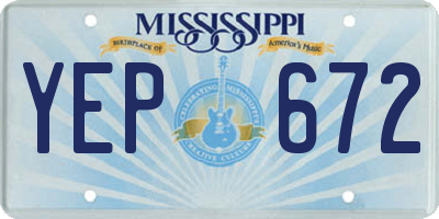 MS license plate YEP672