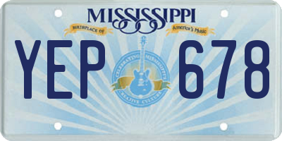 MS license plate YEP678