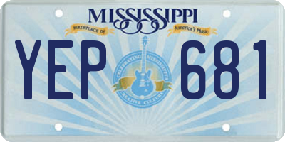 MS license plate YEP681