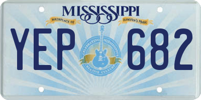 MS license plate YEP682