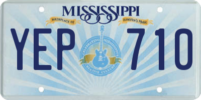 MS license plate YEP710