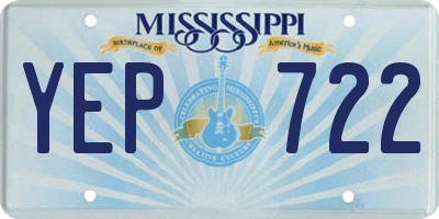 MS license plate YEP722