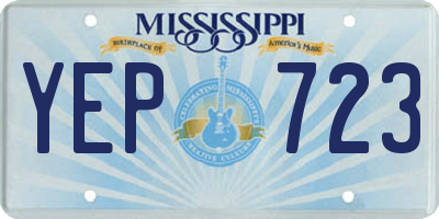 MS license plate YEP723