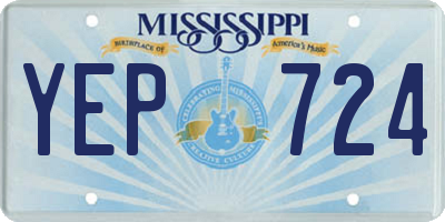 MS license plate YEP724