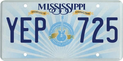 MS license plate YEP725