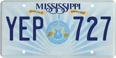 MS license plate YEP727
