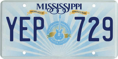 MS license plate YEP729