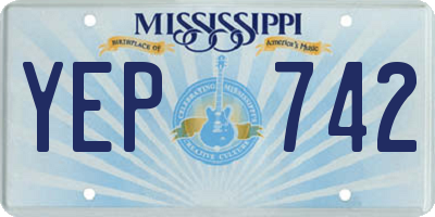 MS license plate YEP742