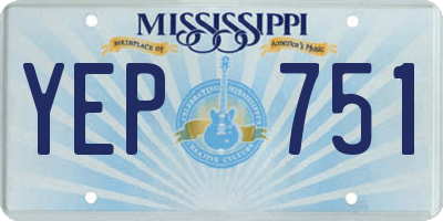 MS license plate YEP751