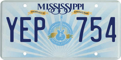 MS license plate YEP754