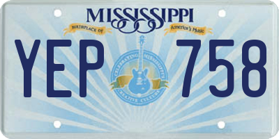 MS license plate YEP758