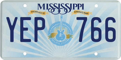 MS license plate YEP766