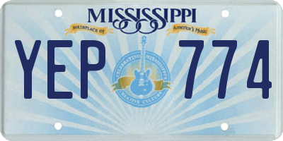 MS license plate YEP774