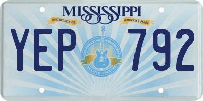 MS license plate YEP792