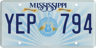 MS license plate YEP794