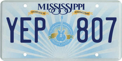 MS license plate YEP807