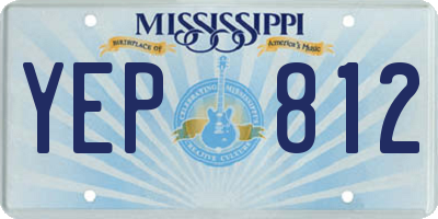 MS license plate YEP812