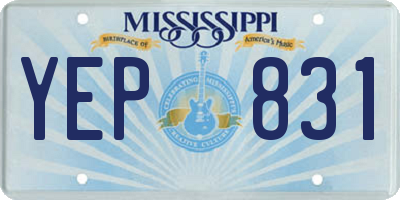 MS license plate YEP831