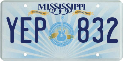 MS license plate YEP832