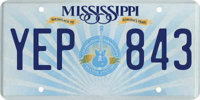 MS license plate YEP843