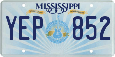 MS license plate YEP852