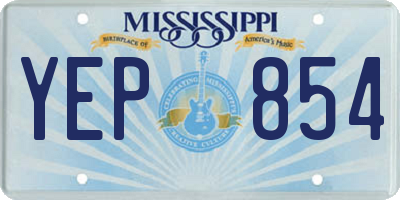 MS license plate YEP854