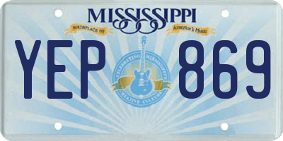 MS license plate YEP869