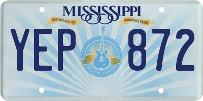 MS license plate YEP872