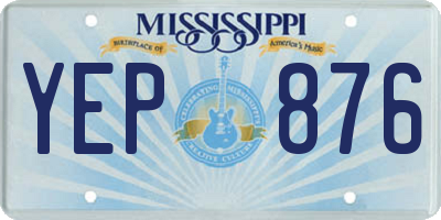 MS license plate YEP876
