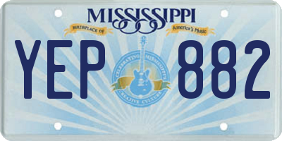 MS license plate YEP882