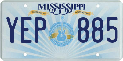MS license plate YEP885