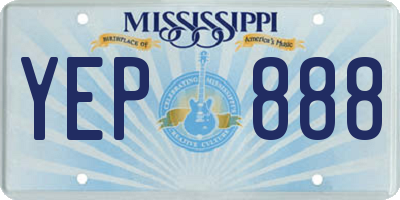 MS license plate YEP888