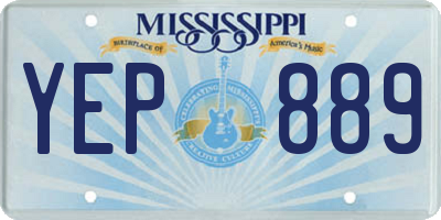 MS license plate YEP889