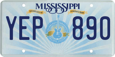 MS license plate YEP890