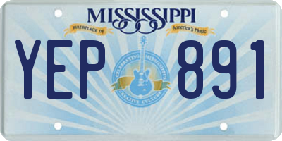 MS license plate YEP891
