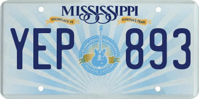MS license plate YEP893