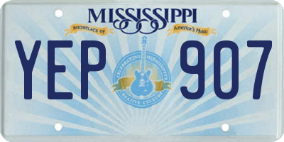 MS license plate YEP907