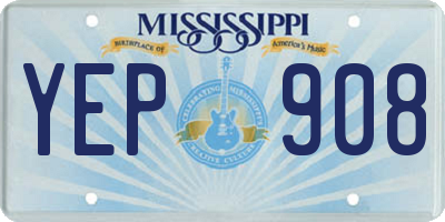MS license plate YEP908