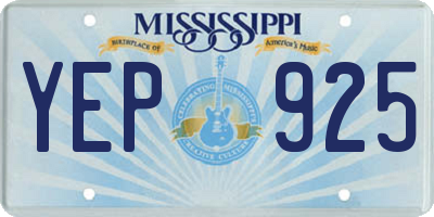 MS license plate YEP925