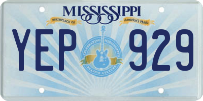 MS license plate YEP929
