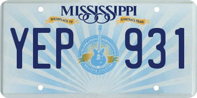 MS license plate YEP931