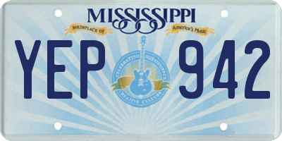 MS license plate YEP942