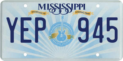 MS license plate YEP945
