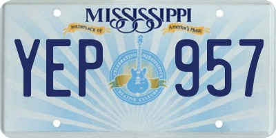 MS license plate YEP957