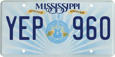 MS license plate YEP960