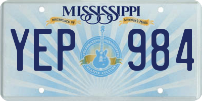 MS license plate YEP984