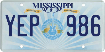 MS license plate YEP986